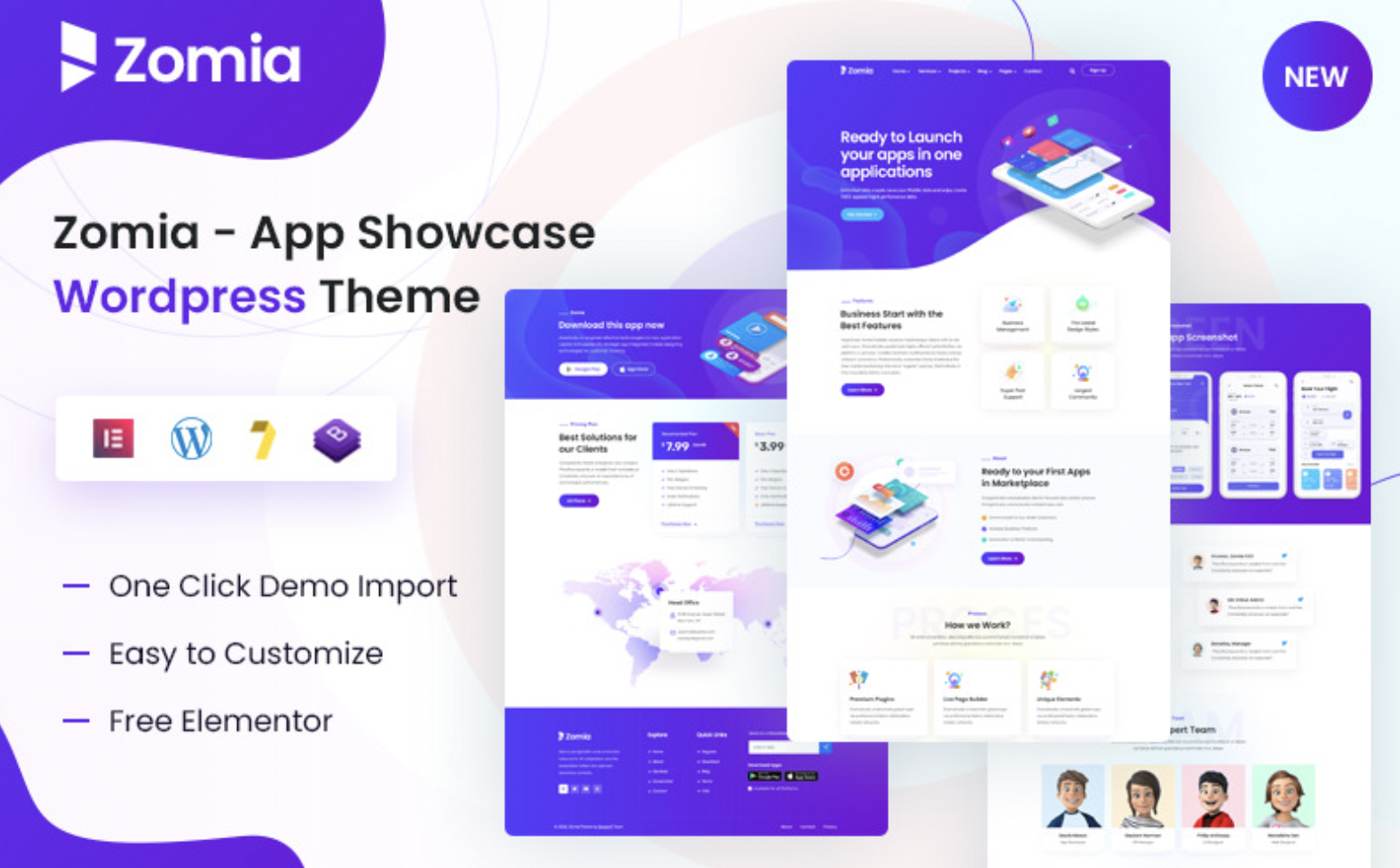 Zomia - App Showcase Elementor WordPress Theme