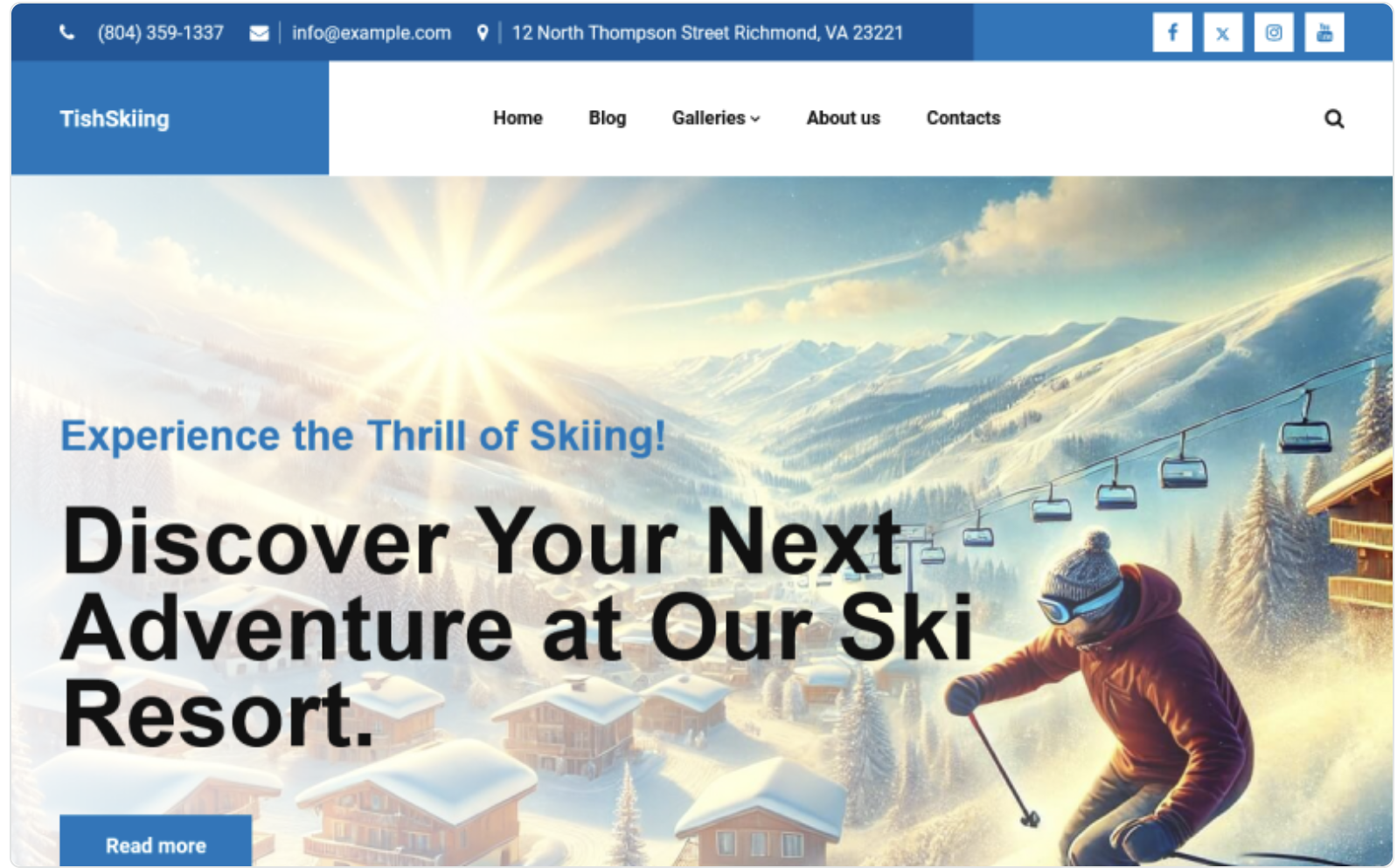 TishSkiing - Skier and Ski Resort WordPress Theme
