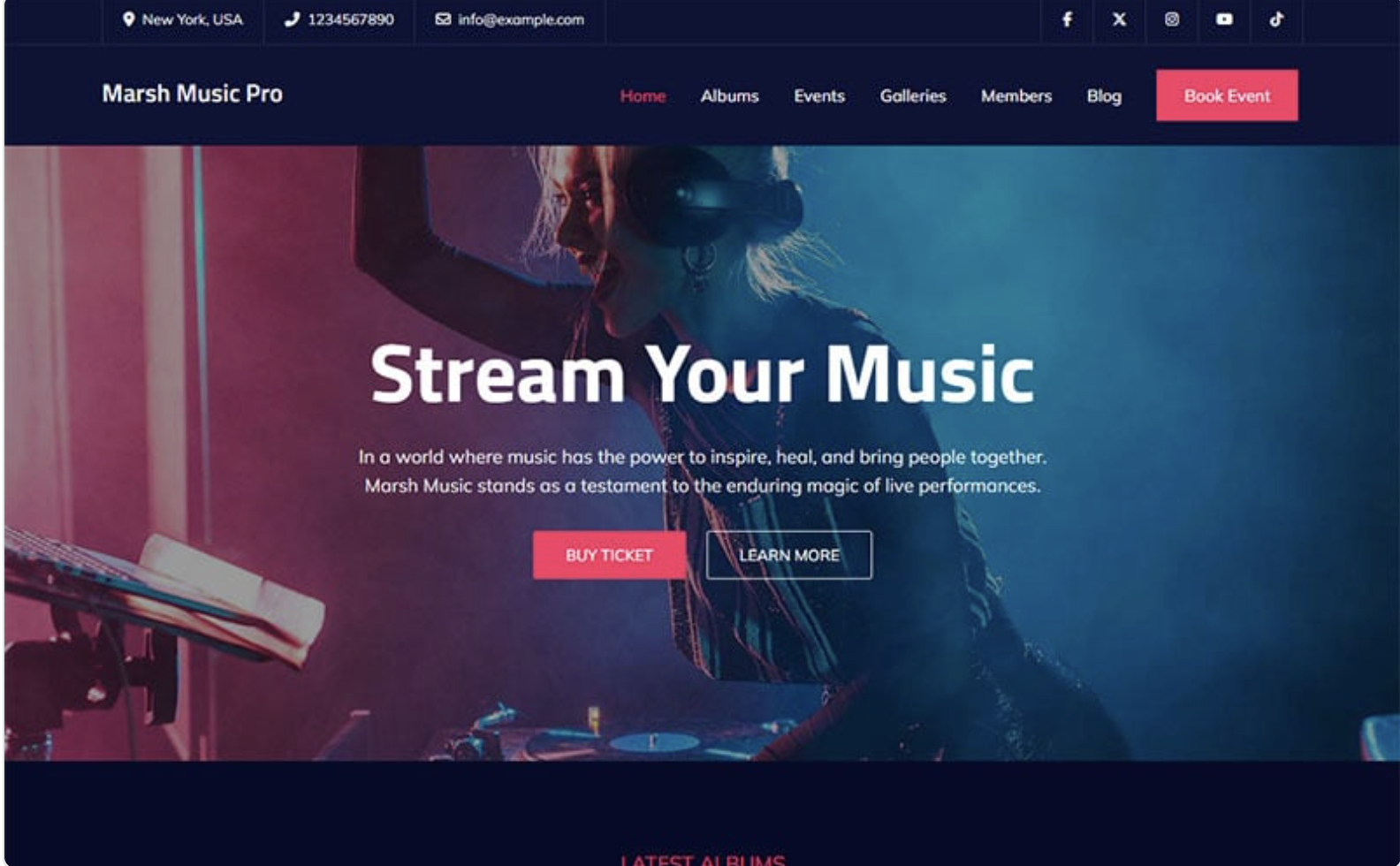 Marsh Music Pro - Elementor Based Music WordPress Theme