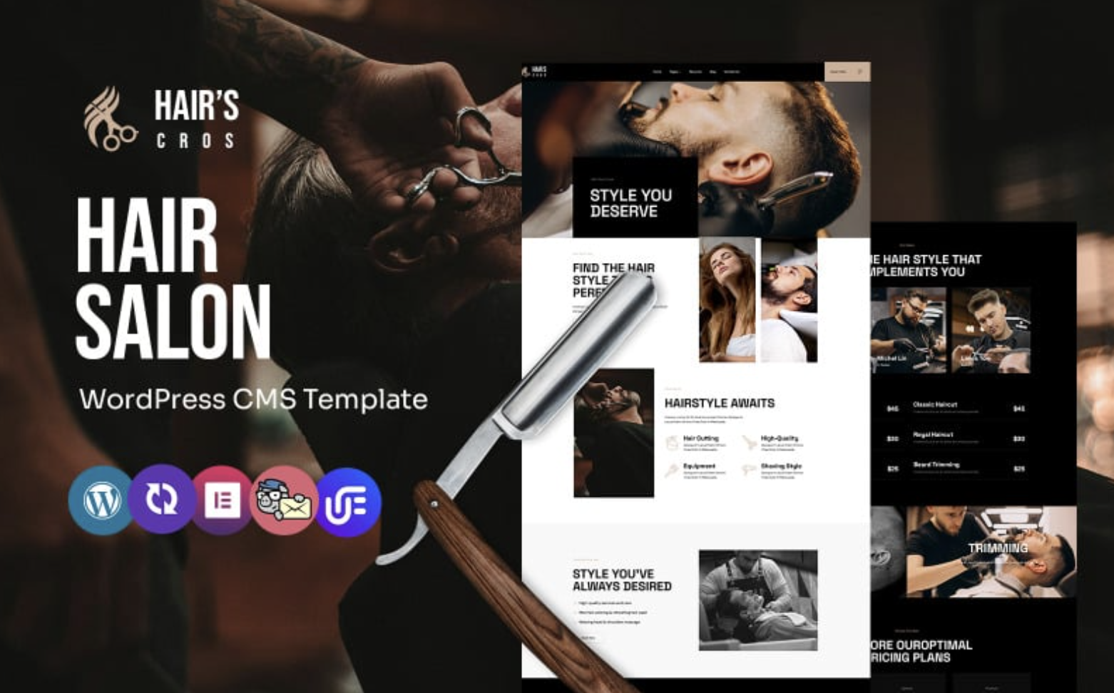 Hairs - Hair Salon Multipurpose WordPress Elementor Theme WordPress Theme