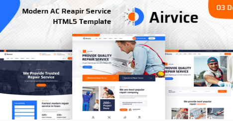 Airvice - AC Repair Services HTML5 Template