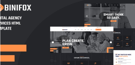 Binifox - Digital Agency Services HTML5 Template