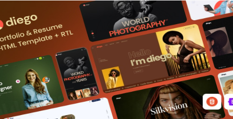 Diego - Creative Personal Portfolio HTML Template