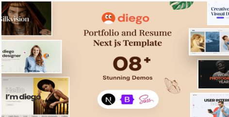 Diego - Creative Portfolio & Resume React Template