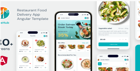 DineHub - Food Delivery Angular App with Backend