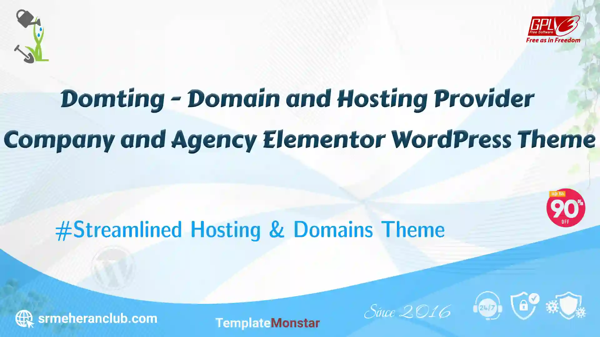 Domting – Domain and Hosting Provider Company and Agency Elementor WordPress Theme — Theme by Templatemonster