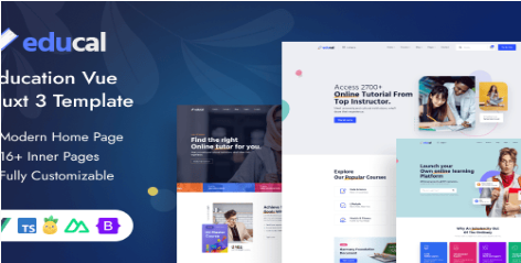 Educal – Education Template For Vue Nuxt Template