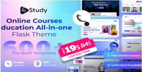 HiStudy Online Courses & Education Flask Template