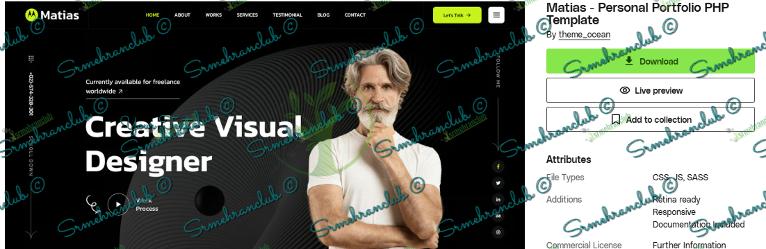Matias PHP Template Free Download – Personal Portfolio Site