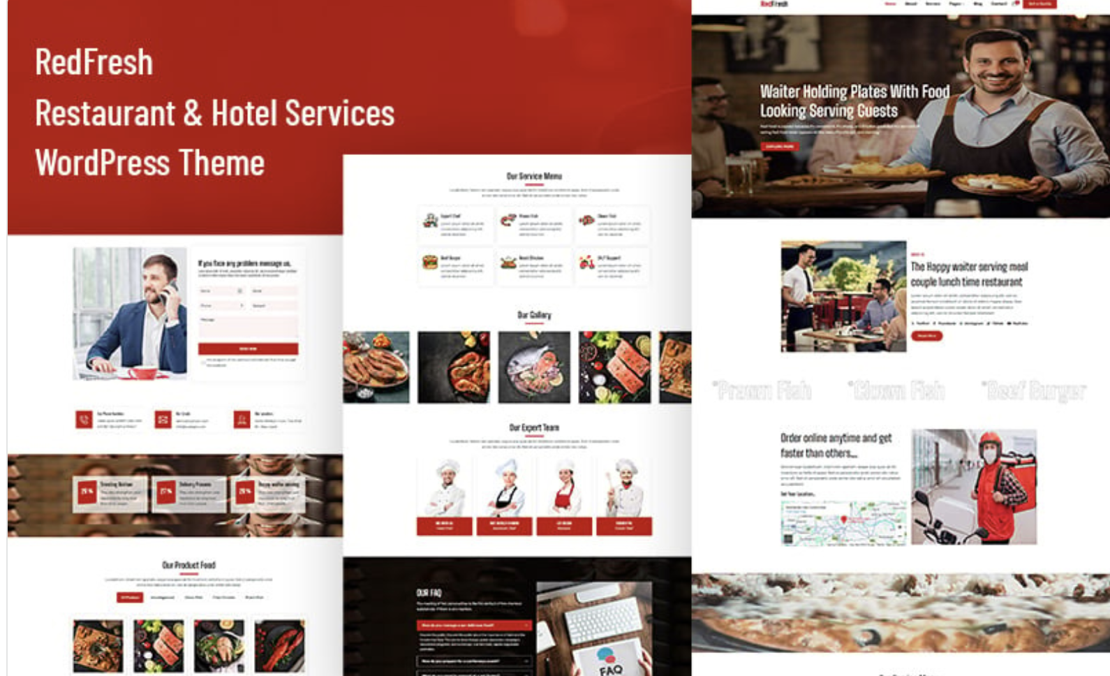 RedFresh Restaurant & Hotel Services WordPress Theme