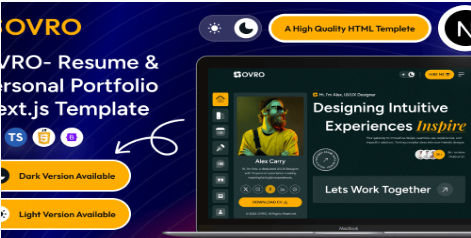 Ovro – NuxtJS Resume & Personal Portfolio Template