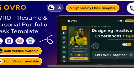 Ovro – Resume & Personal Portfolio Flask Template