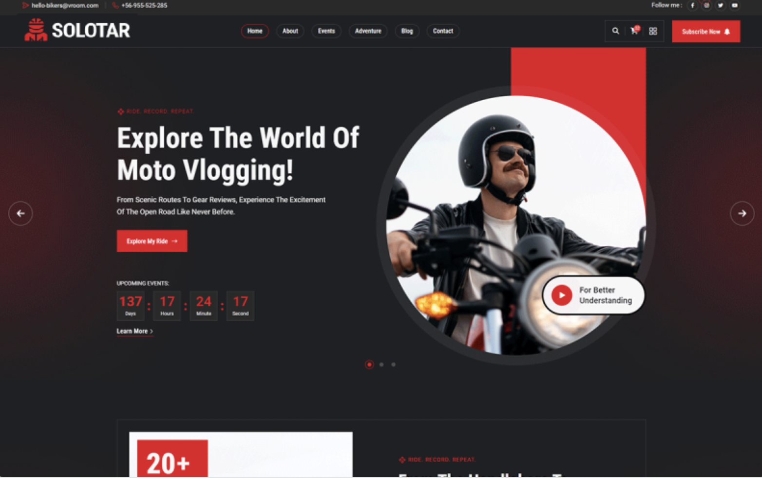 Solotar - Personal Bikers & Hikers WordPress Theme