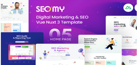 SEOMY - Digital Marketing Agency Vue Nuxt Template