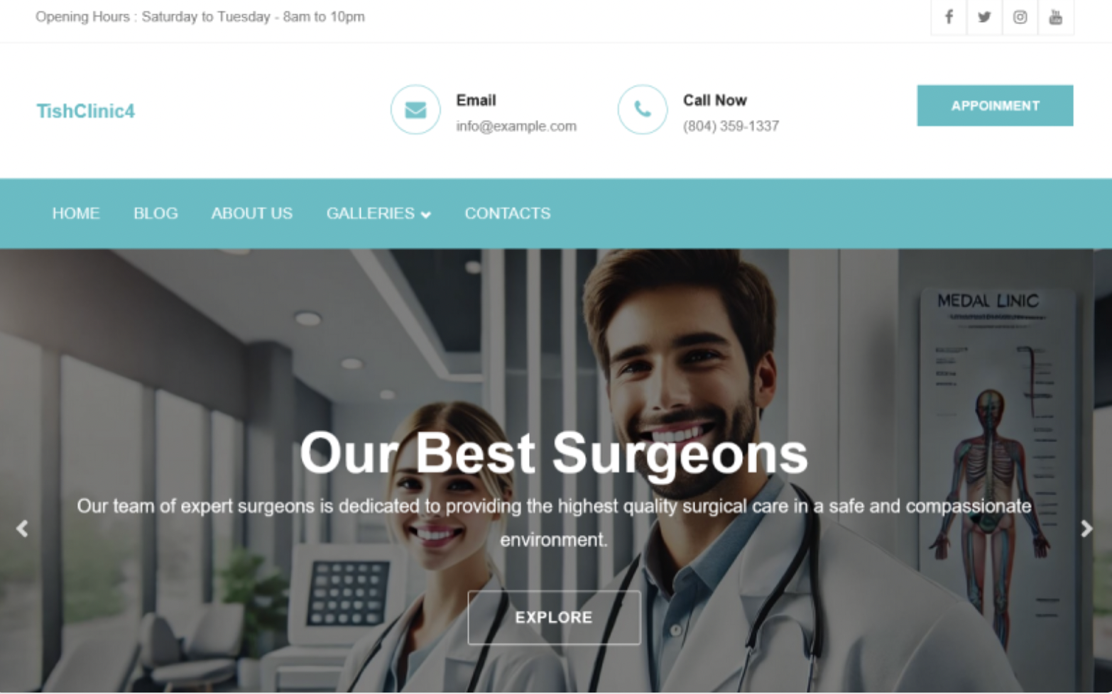 TishClinic4 - Medical Clinic WordPress Theme