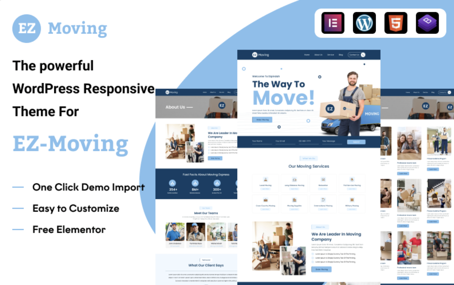 EZ Moving: A Robust WordPress Theme for Elevating Your Moving Business with Elementor
