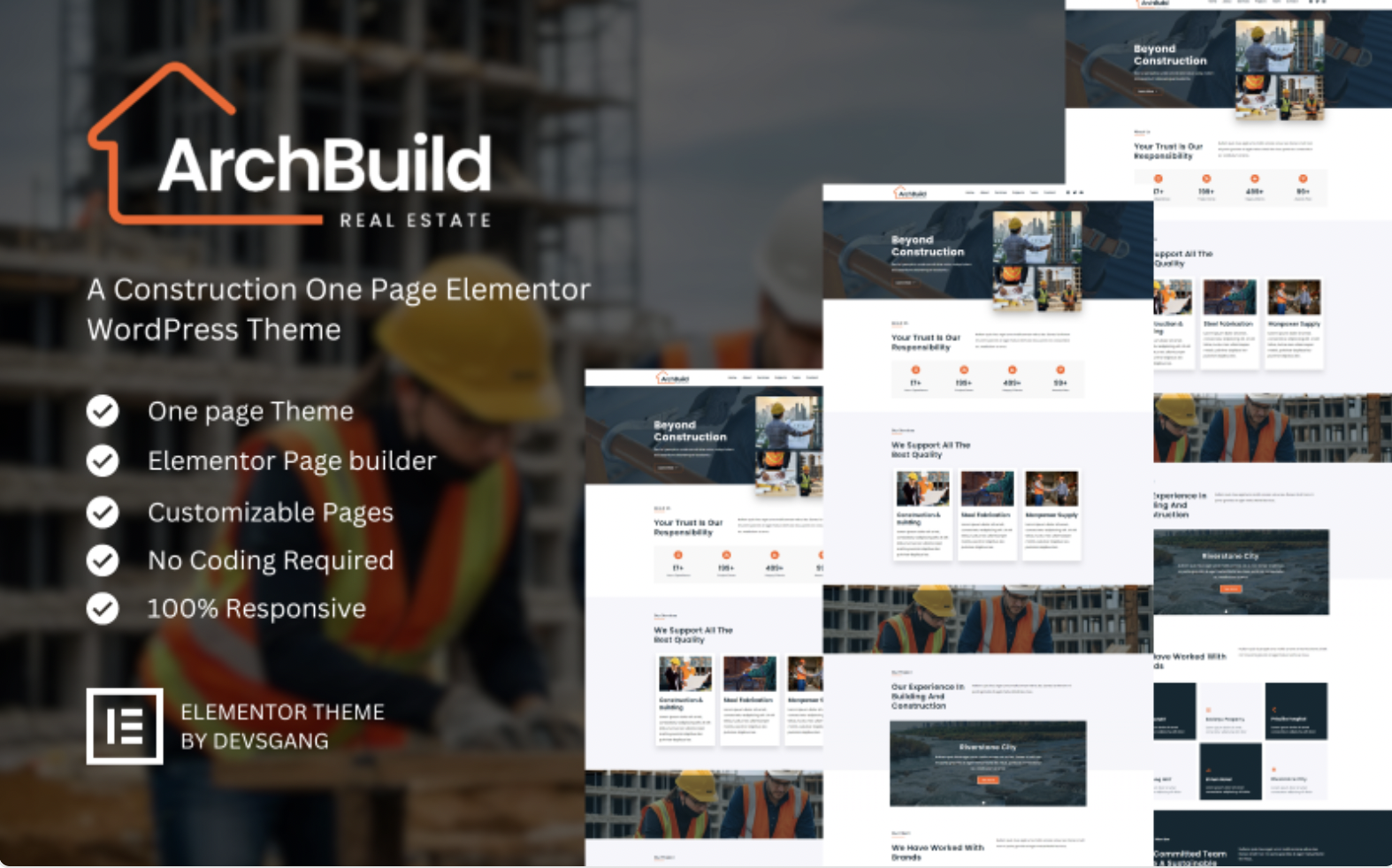 ArchBuild - Construction WordPress Elementor Theme WordPress Theme