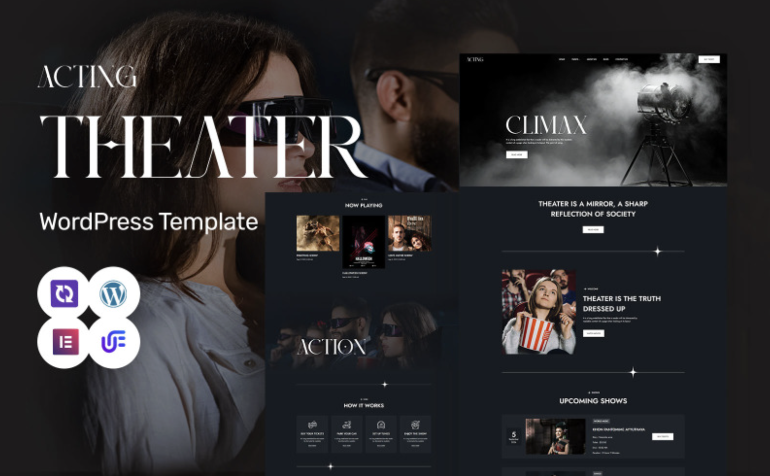Acting - Theater Show, Movie Studio And Live Performances WordPress Elementor Theme WordPress Theme