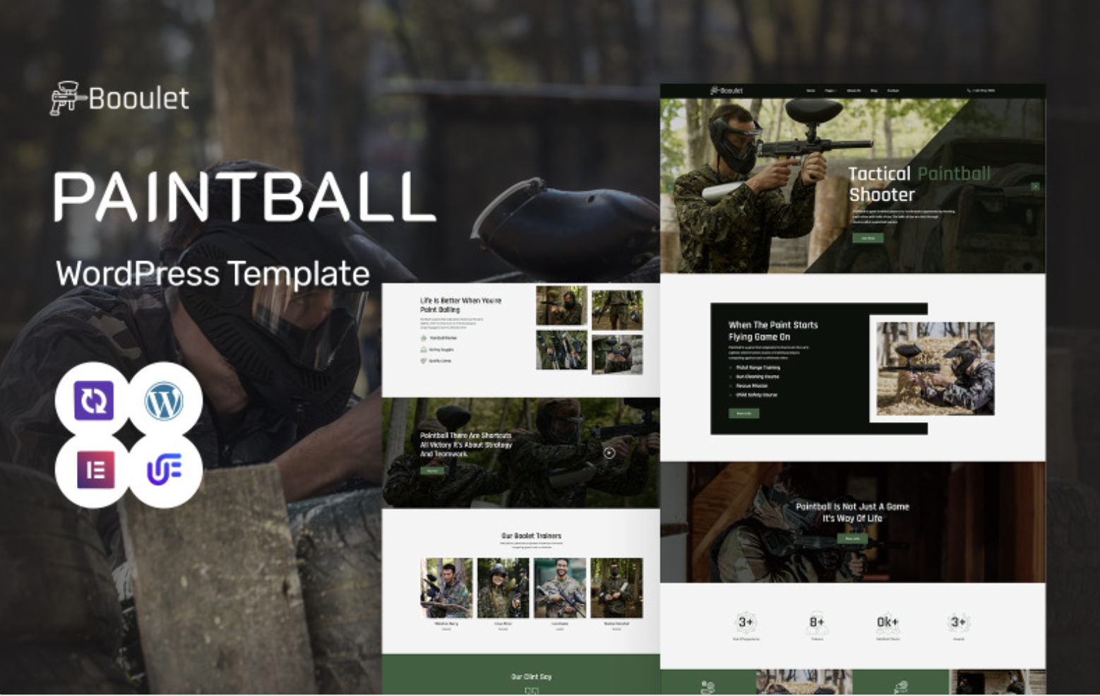 Booulet - Paintball Club Multipurpose WordPress Elementor Theme WordPress Theme