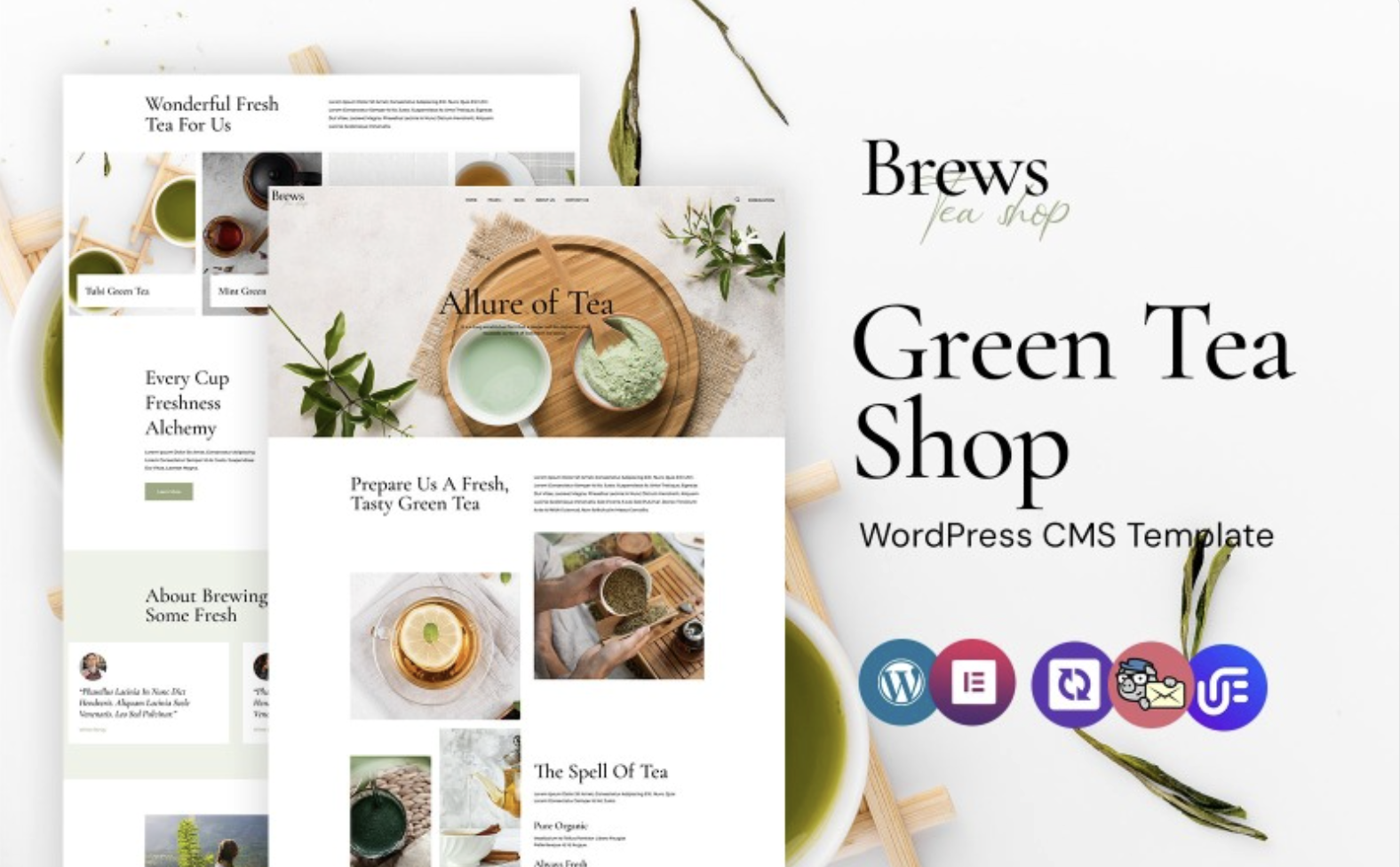 Brews - Green Tea Shop WordPress Elementor Theme WordPress Theme