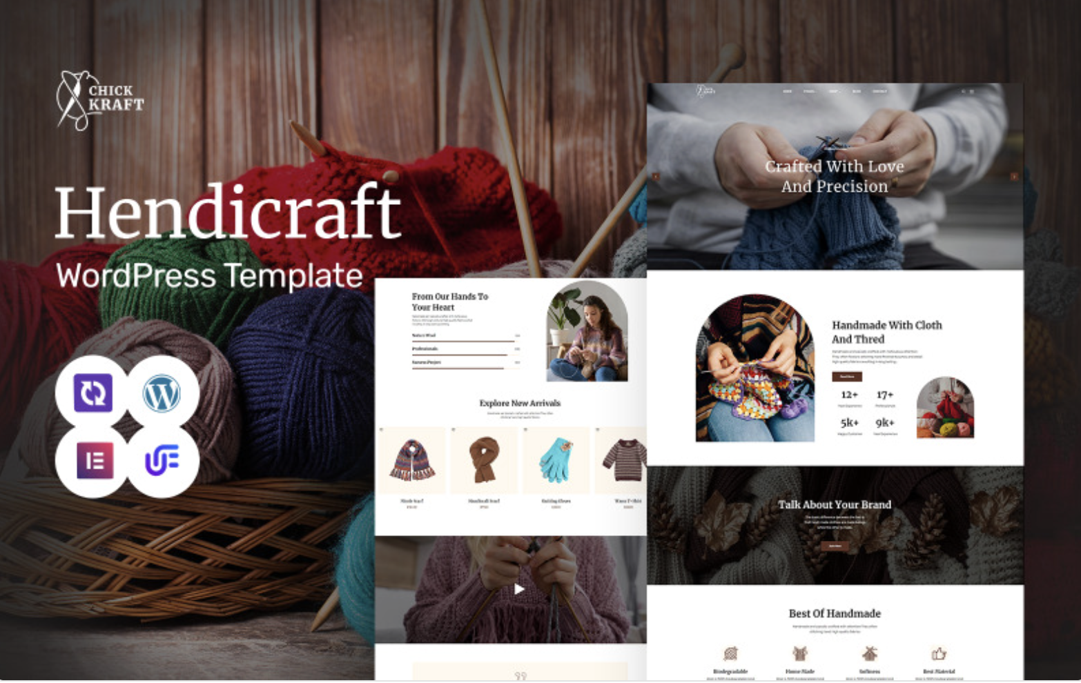 Chickkraft - Crafts And Woolen Shop Multipurpose WordPress Elementor Theme WordPress Theme