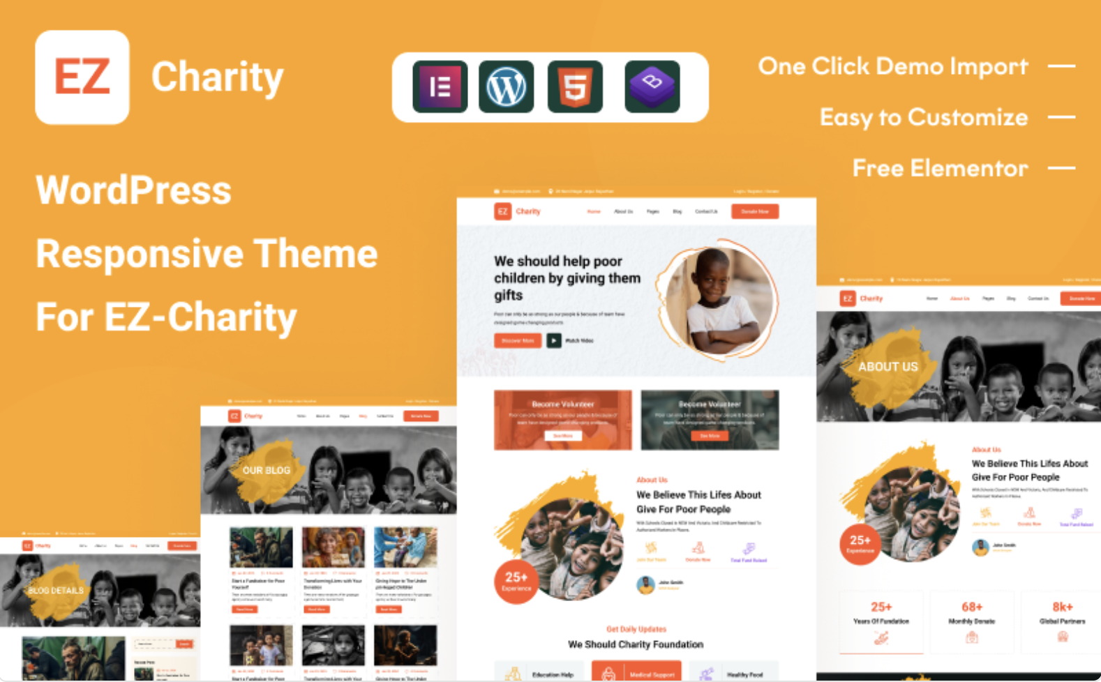EZ Charity: Comprehensive Resource Center for Charities WordPress Theme