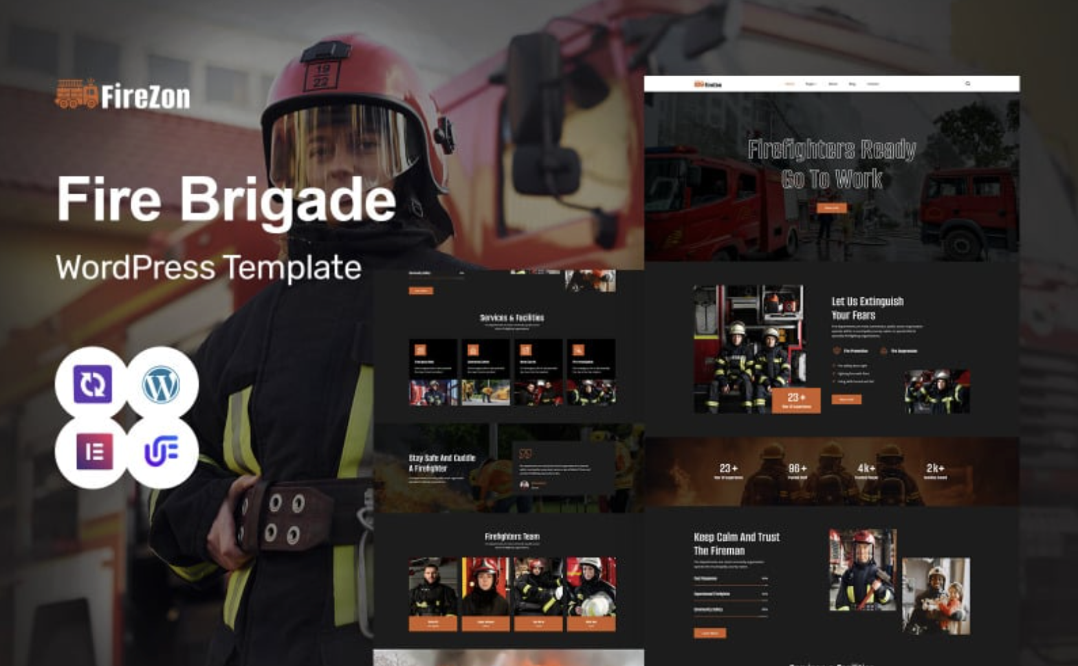 Fire Zon - Fire Department And Security WordPress Elementor Theme WordPress Theme