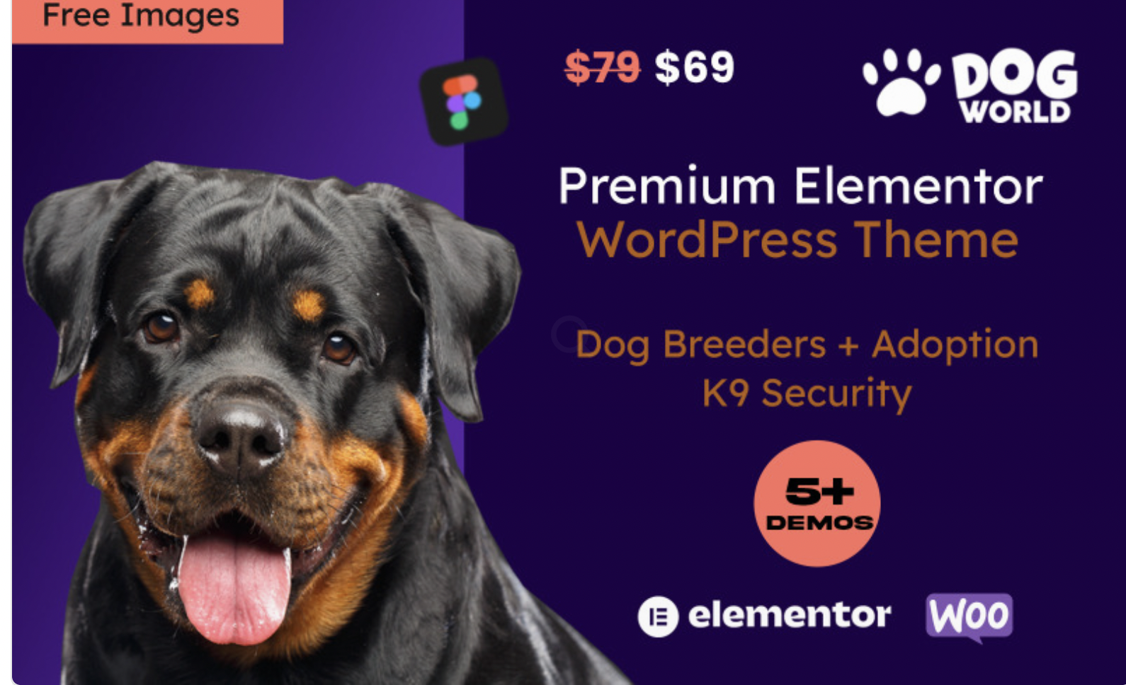 Dogworld - Dog Breeders, K9 And Adoption WordPress Elementor Theme WordPress Theme