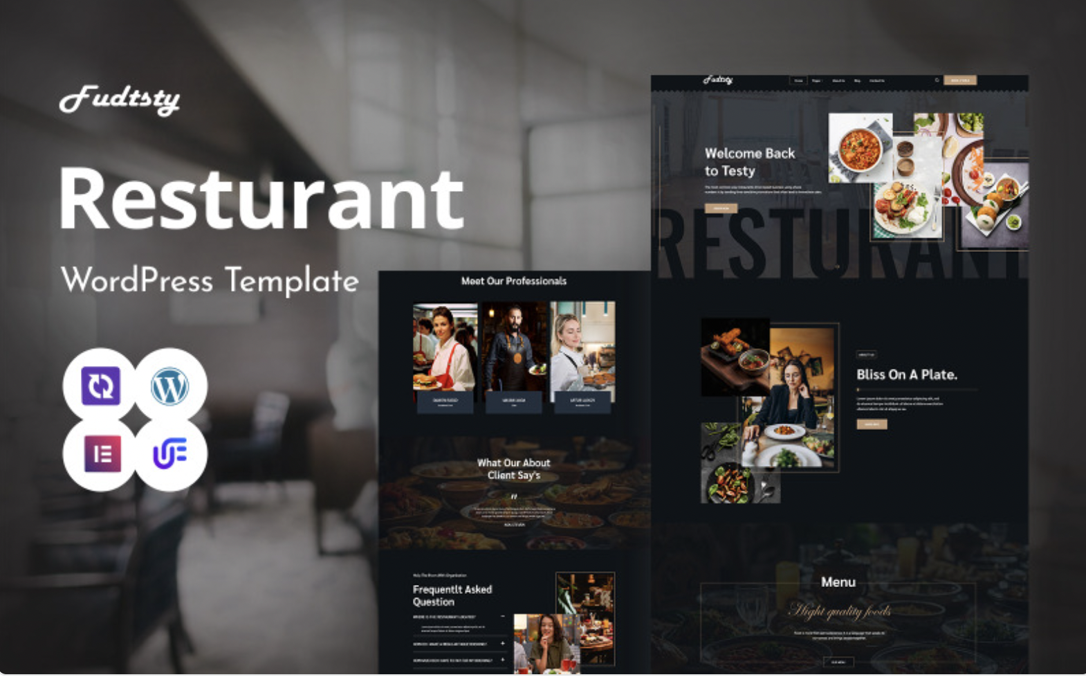 Fudtsty - Tasty Dining Restaurant And WordPress Elementor Theme WordPress Theme