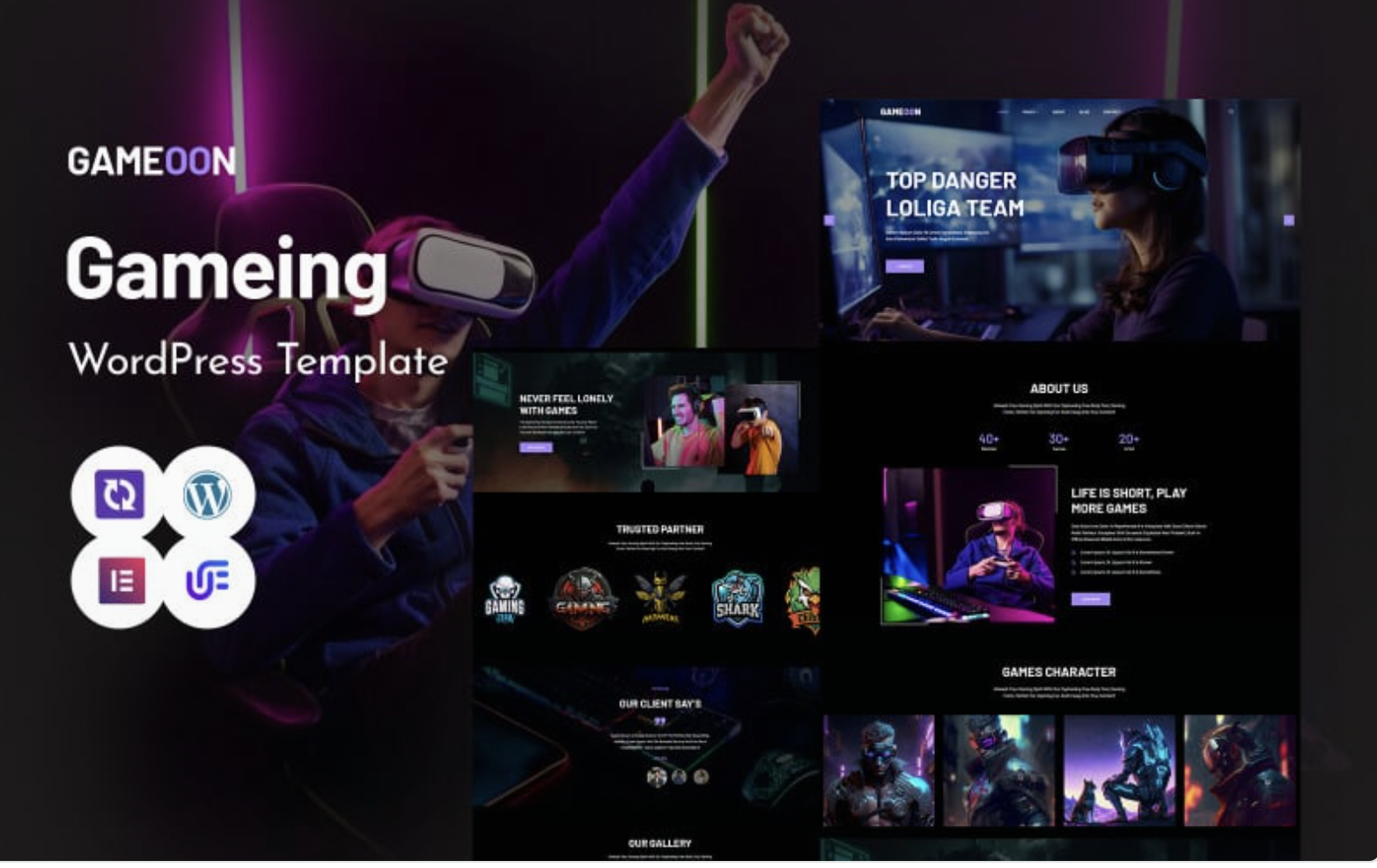 Gameoon - Online Game WordPress Elementor Theme WordPress Theme