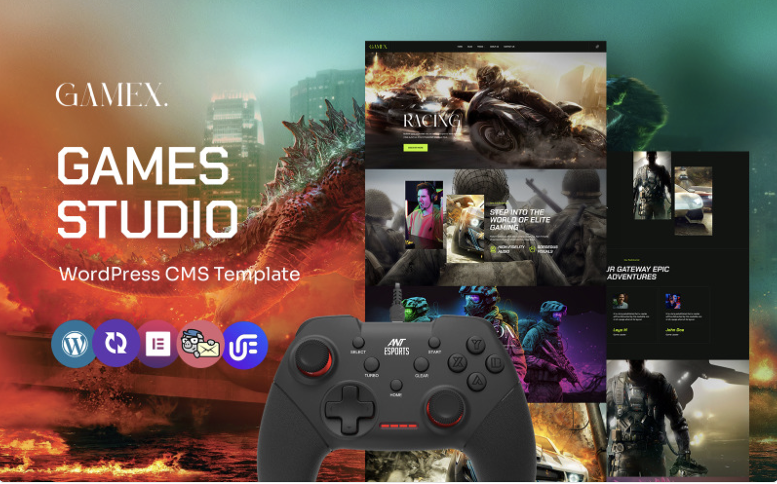 Gamex - Online Games Studio Multipurpose WordPress Elementor Theme WordPress Theme