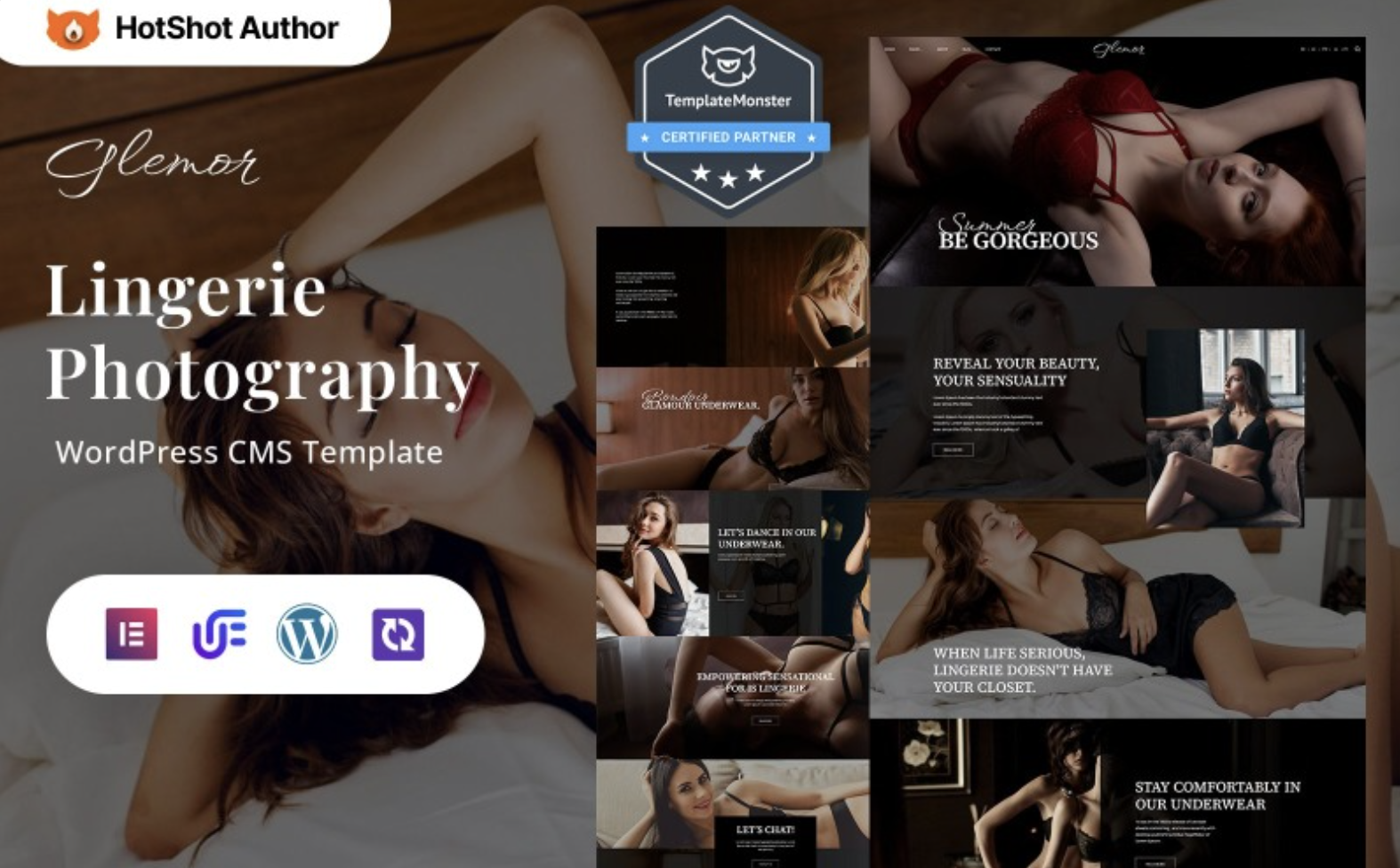 Glemor - Lingerie Modern photography WordPress Elementor Theme WordPress Theme