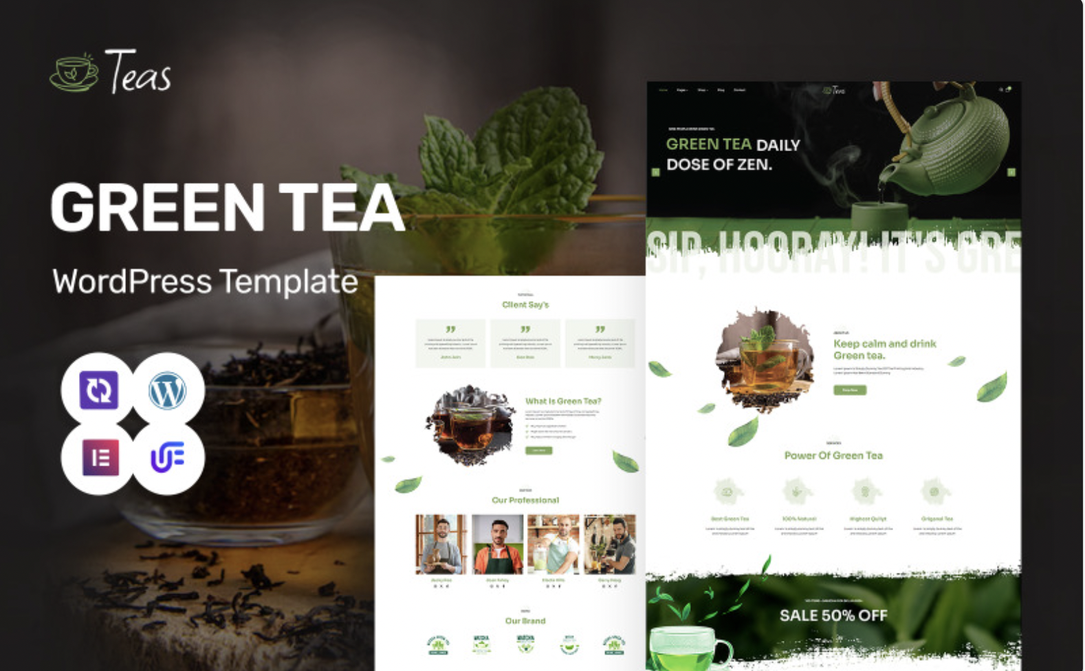 Green Tea - Organic Tea And Green Tea WordPress Elementor Theme WordPress Theme