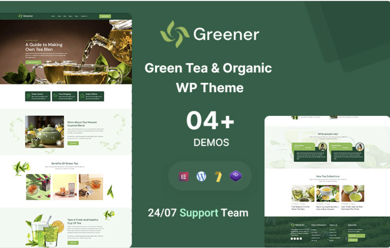 Greener – Green Tea and Organic Company WordPress Theme