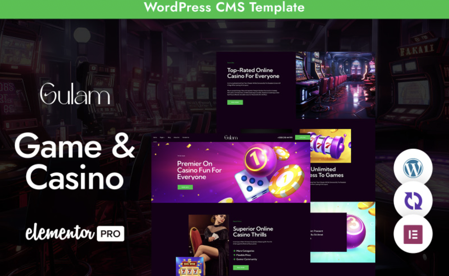 Gulam - Online Games And Casino Multipurpose Responsive WordPress Theme