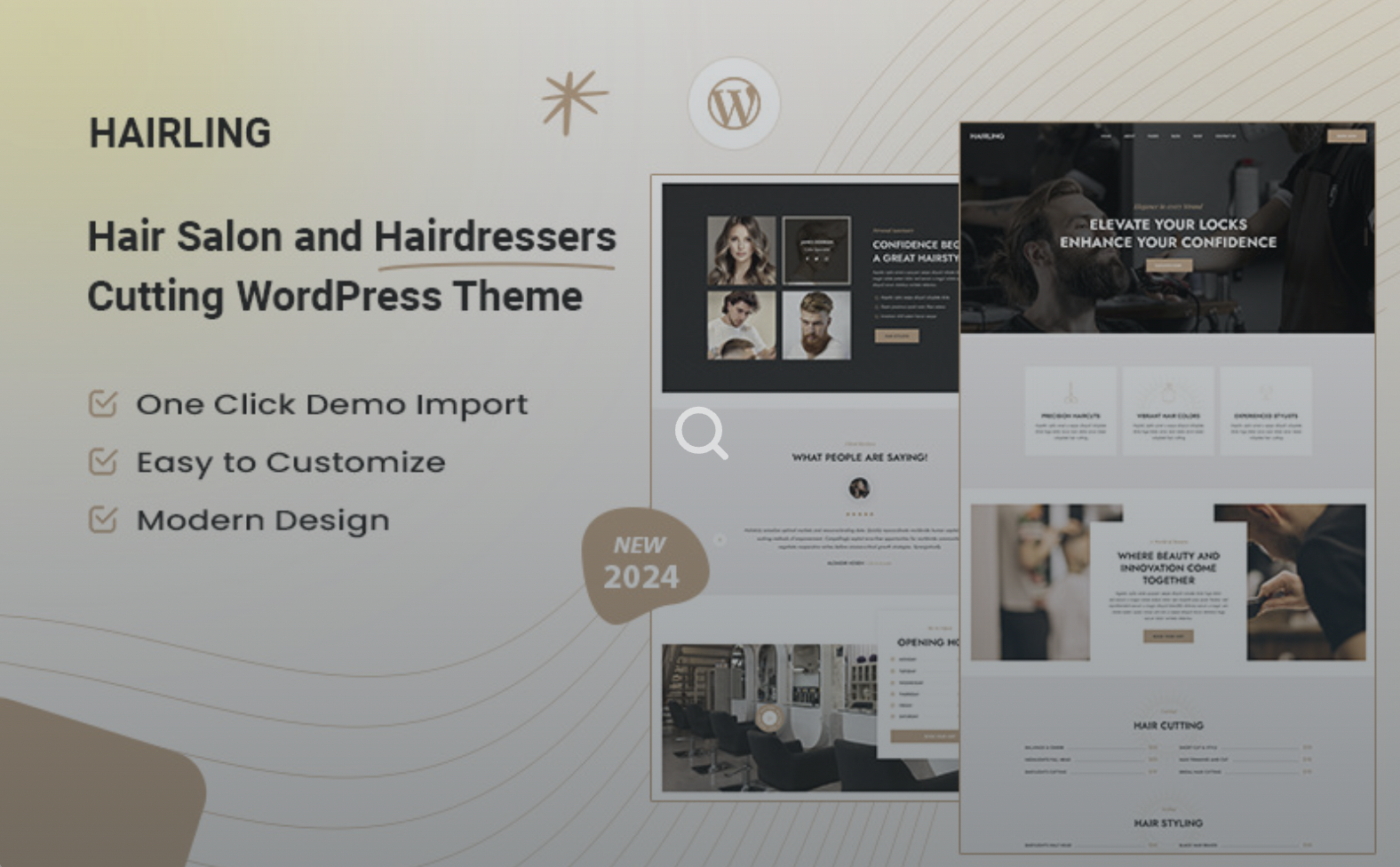 Hairling – Hair Salon and Hairdressers Cutting WordPress Theme