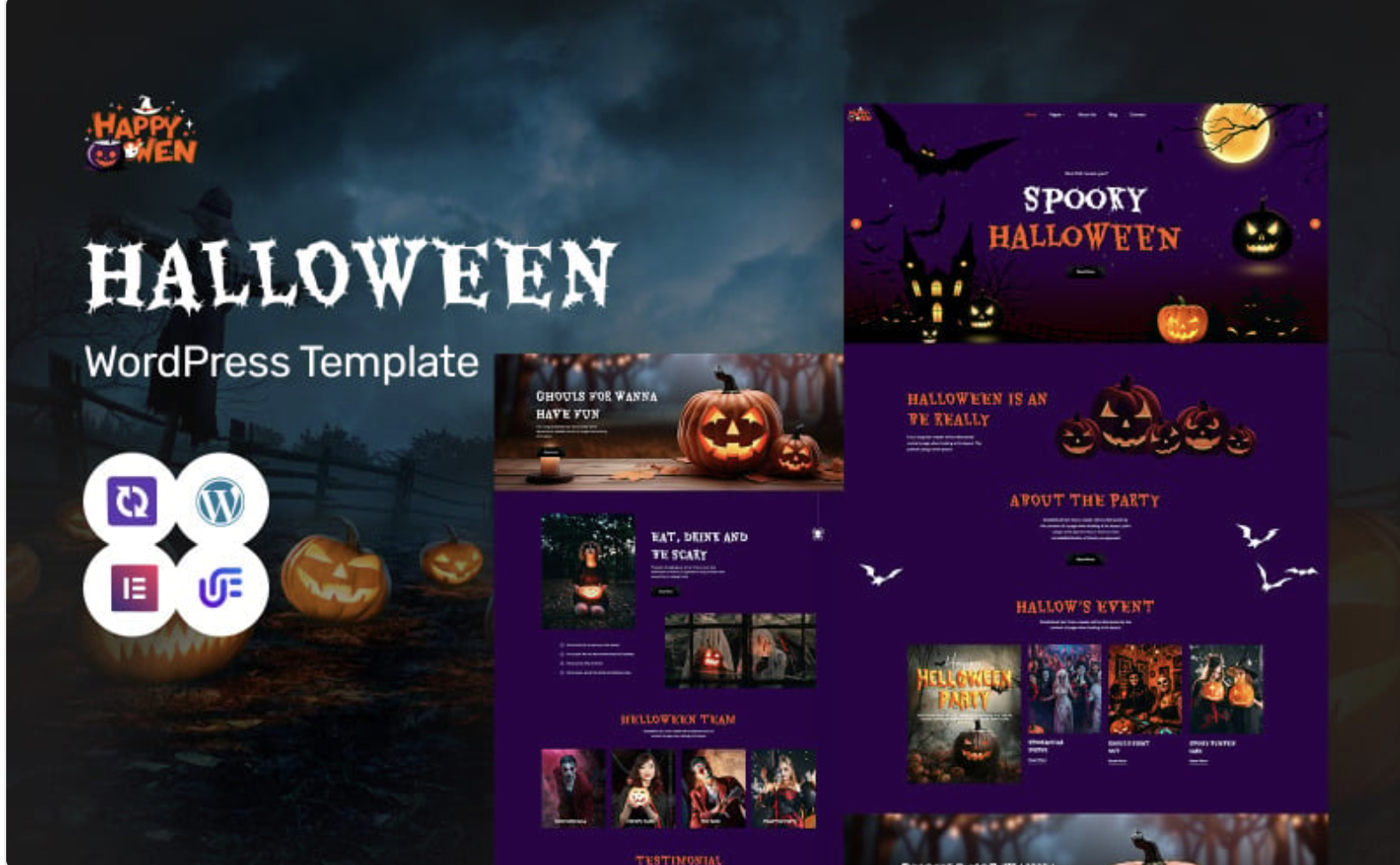 Happywen - Halloween WordPress Elementor Theme WordPress Theme