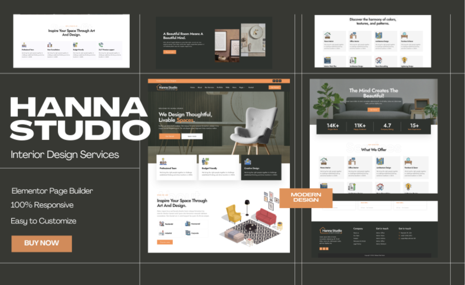 Hanna Studio - Interior Design WordPress Theme