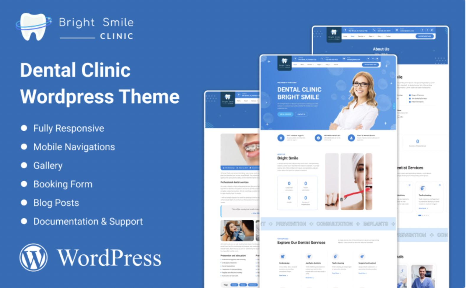 Brightsmile - Dental Clinic Wordpress Theme WordPress Theme