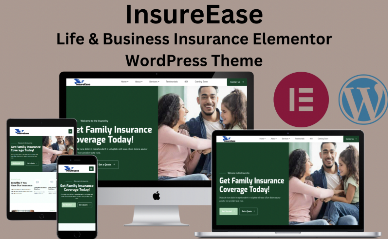 InsureEase - Life & Business Insurance Elementor WordPress Theme
