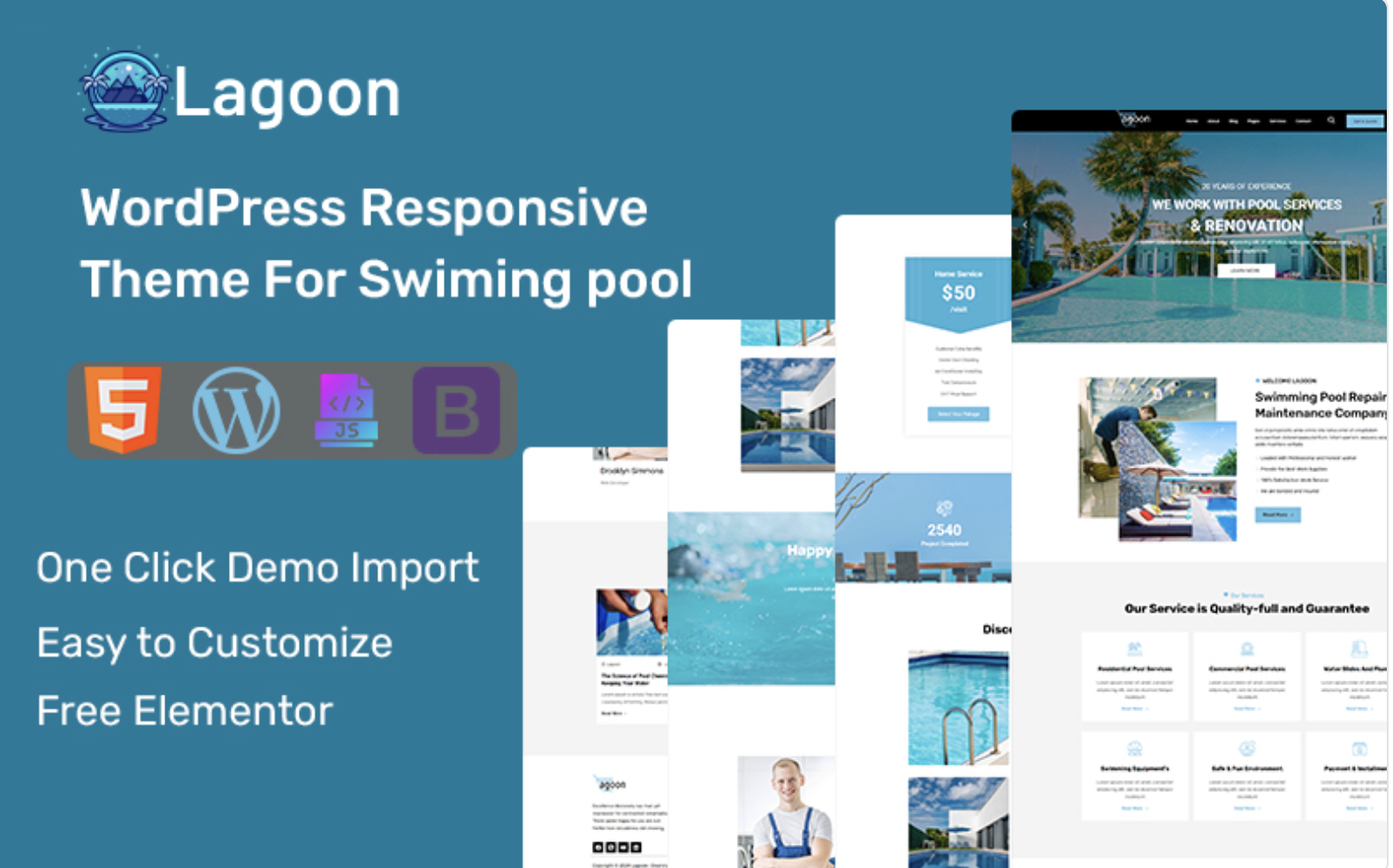 Lagoon- Pool Repair & Maintenance Service WordPress Theme