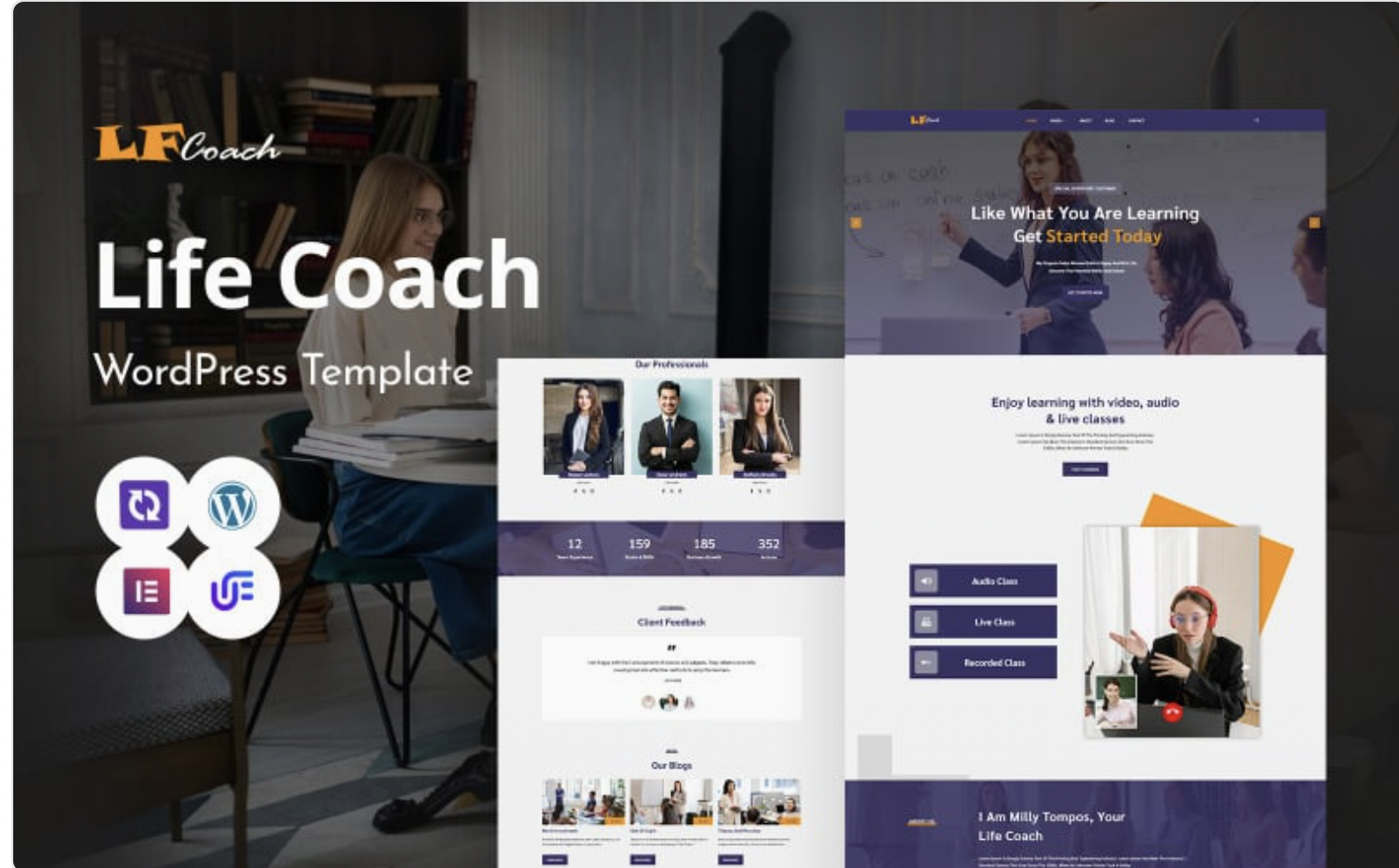 LFCoach - Life Coaching WordPress Elementor Theme WordPress Theme