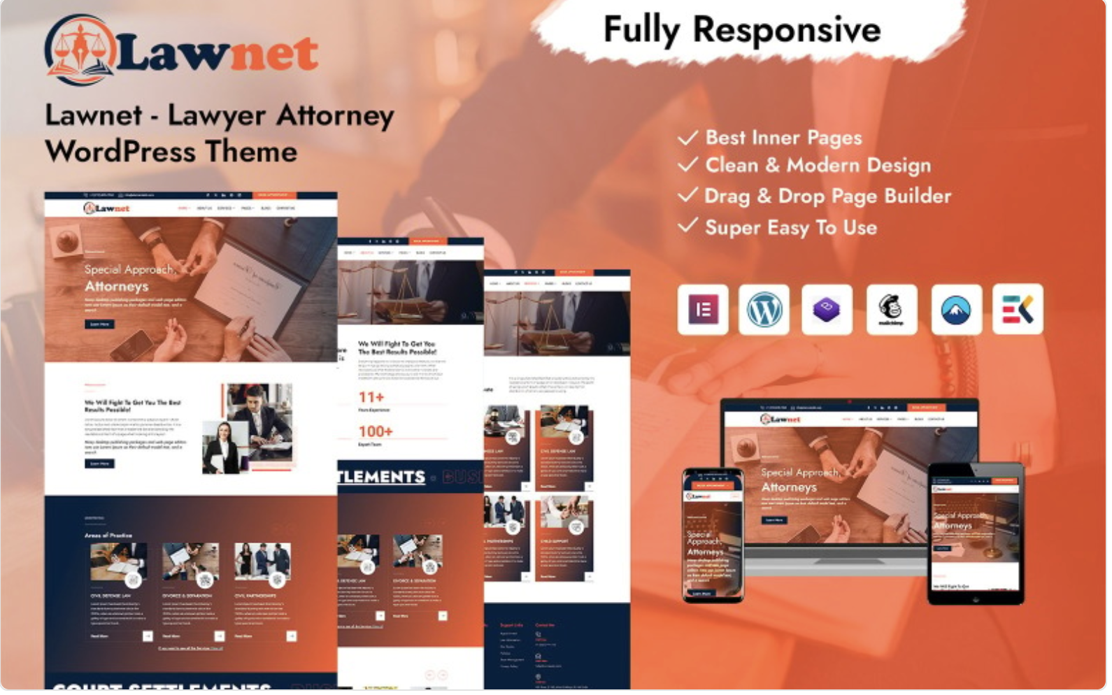 Lawnet - Lawyer Attorney WordPress Theme