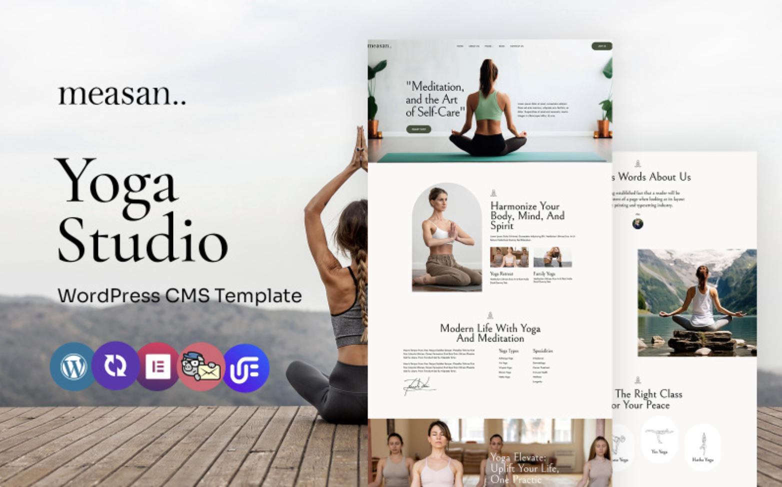 Measan - Yoga Studio And Class Multipurpose WordPress Elementor Theme WordPress Theme