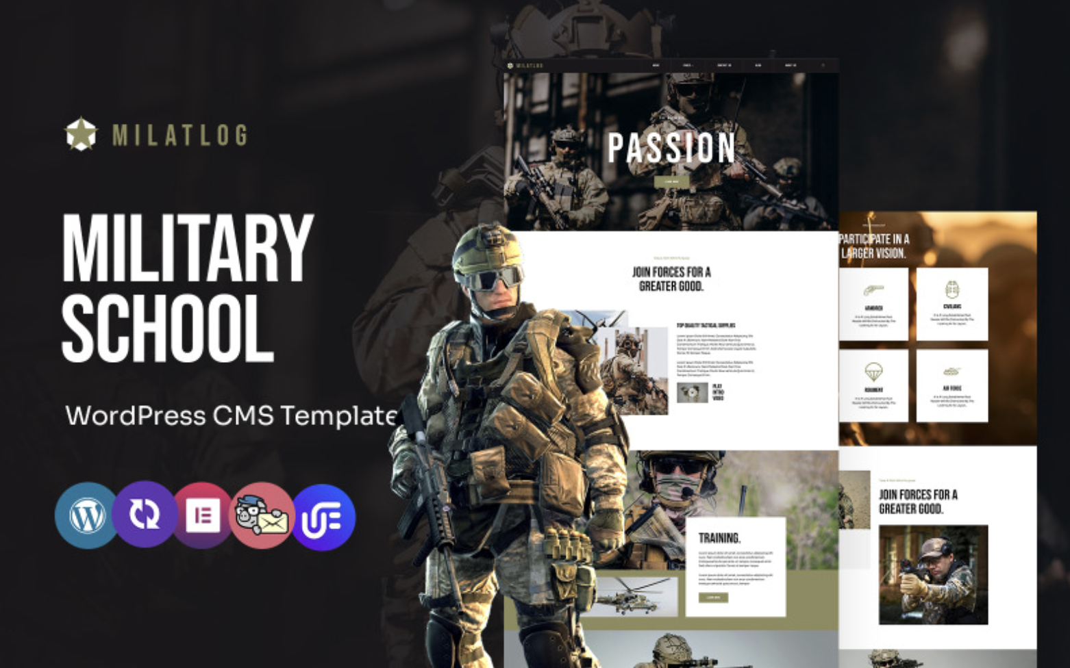 Milatlog - Military School Multipurpose WordPress Elementor Theme WordPress Theme