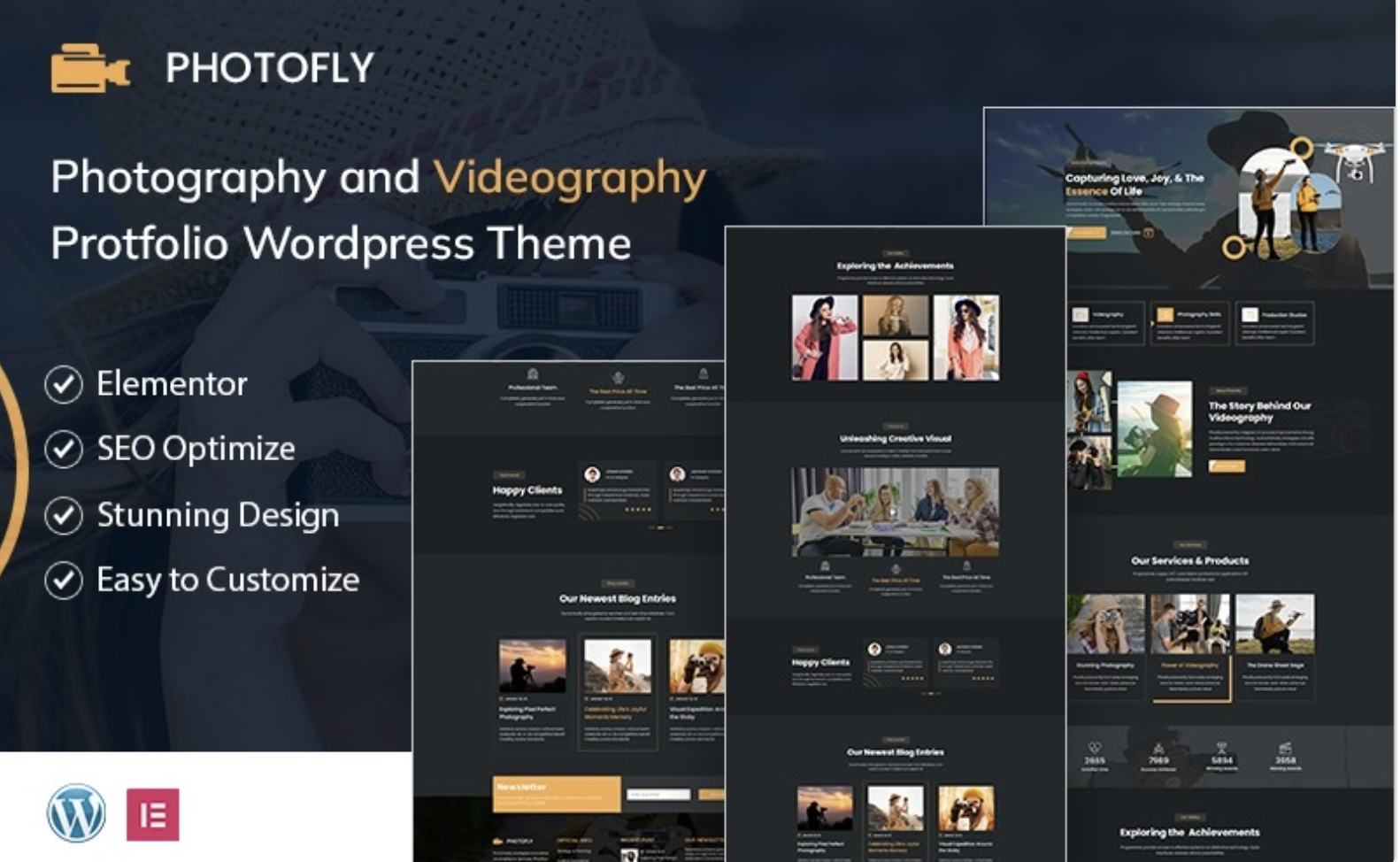 Photofly – Camera Photography and Videography Portfolio WordPress Theme