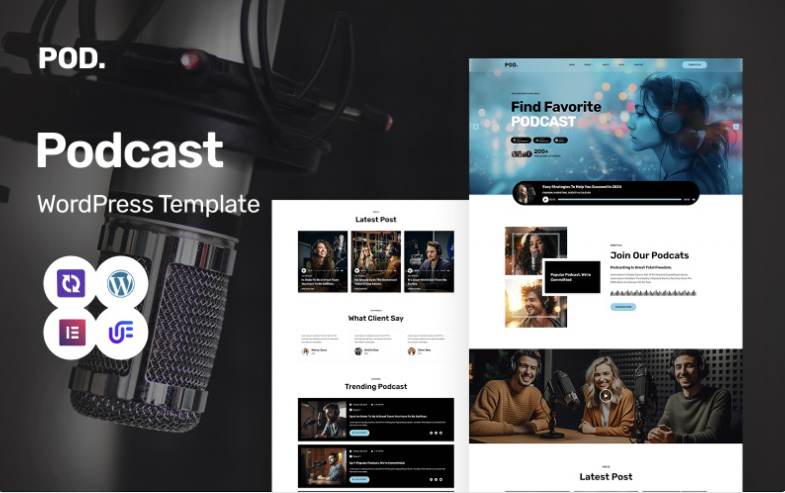 Podwave - Podcast And FM Radio Multipurpose WordPress Elementor Theme WordPress Theme