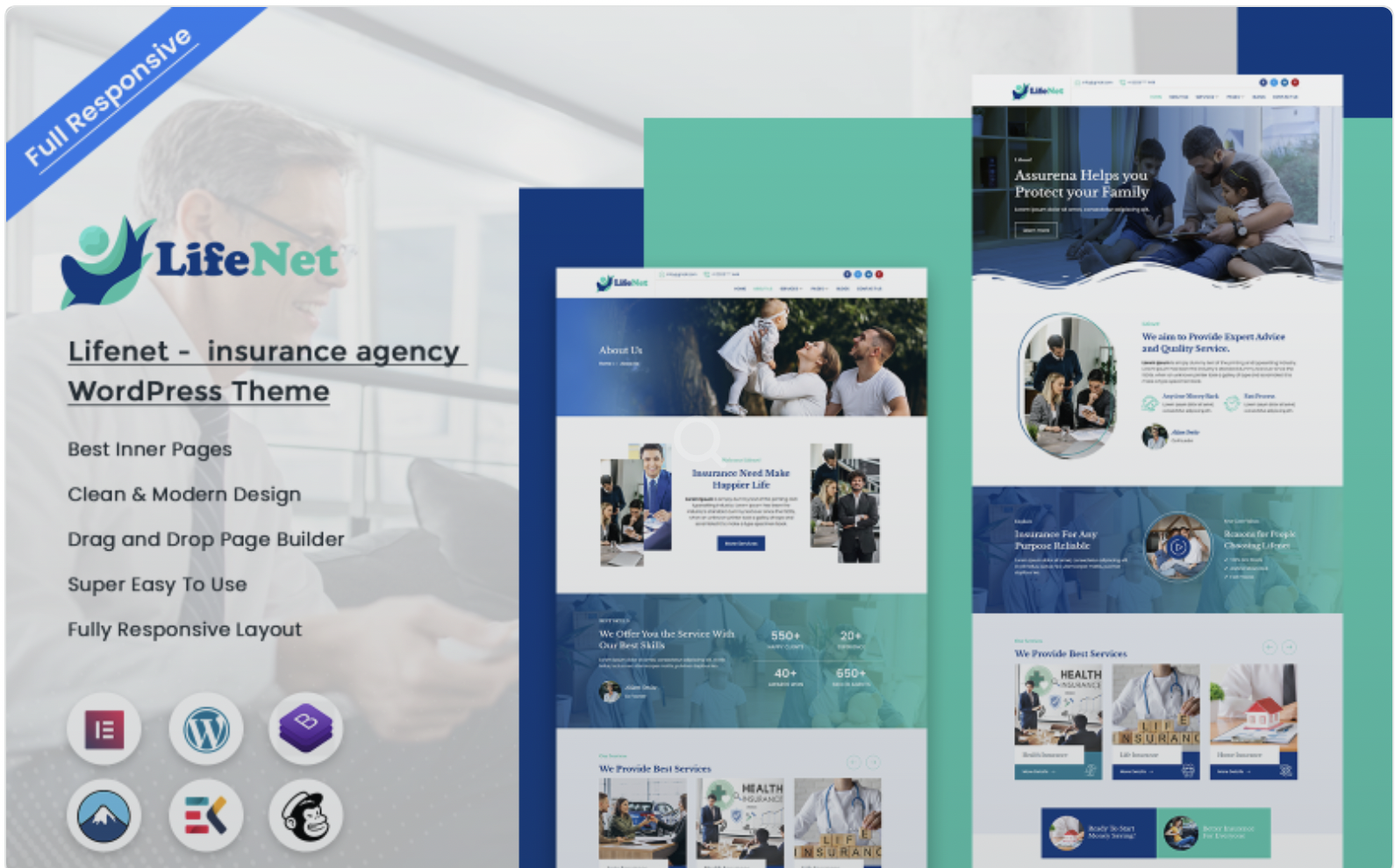 Lifenet - insurance agency Wordpress Theme WordPress Theme