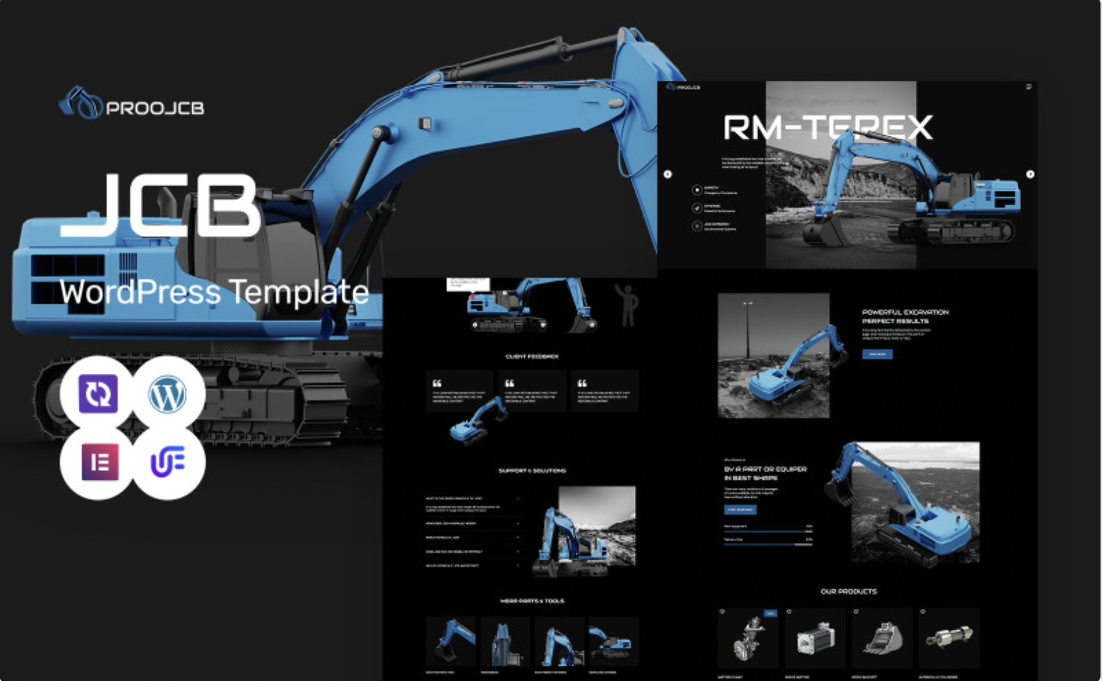 Proojcb - Heavy Machinery And Construction WordPress Elementor Theme WordPress Theme