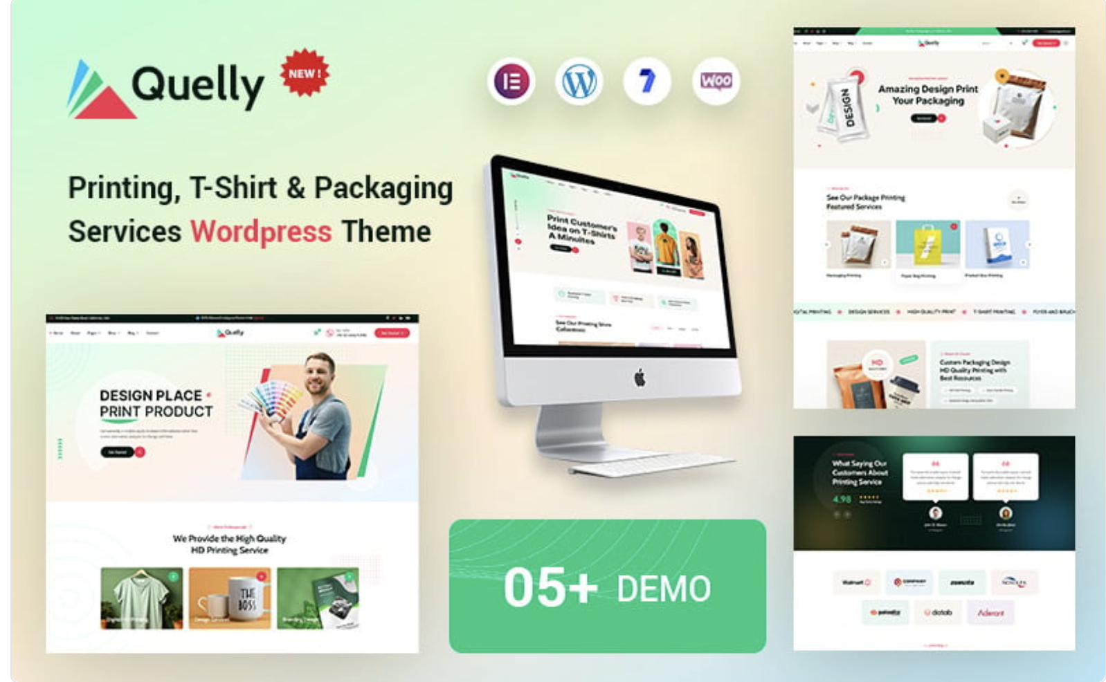 Quelly - T-Shirt, Printing & Packing Services WooCommerce WordPress Theme